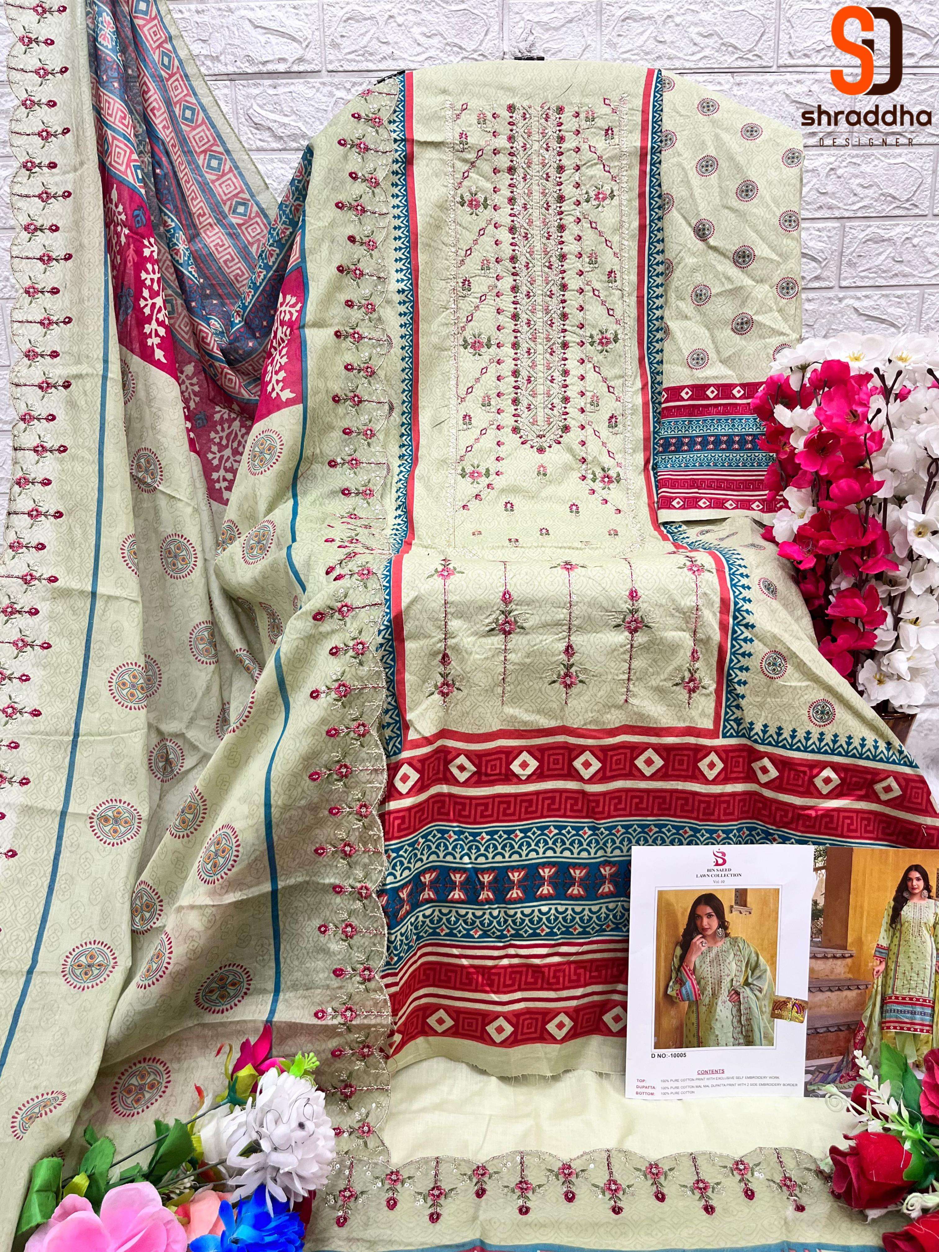 SHARADDHA DESIGNER BIN SAEED LAWN COLLECTION VOL 10 