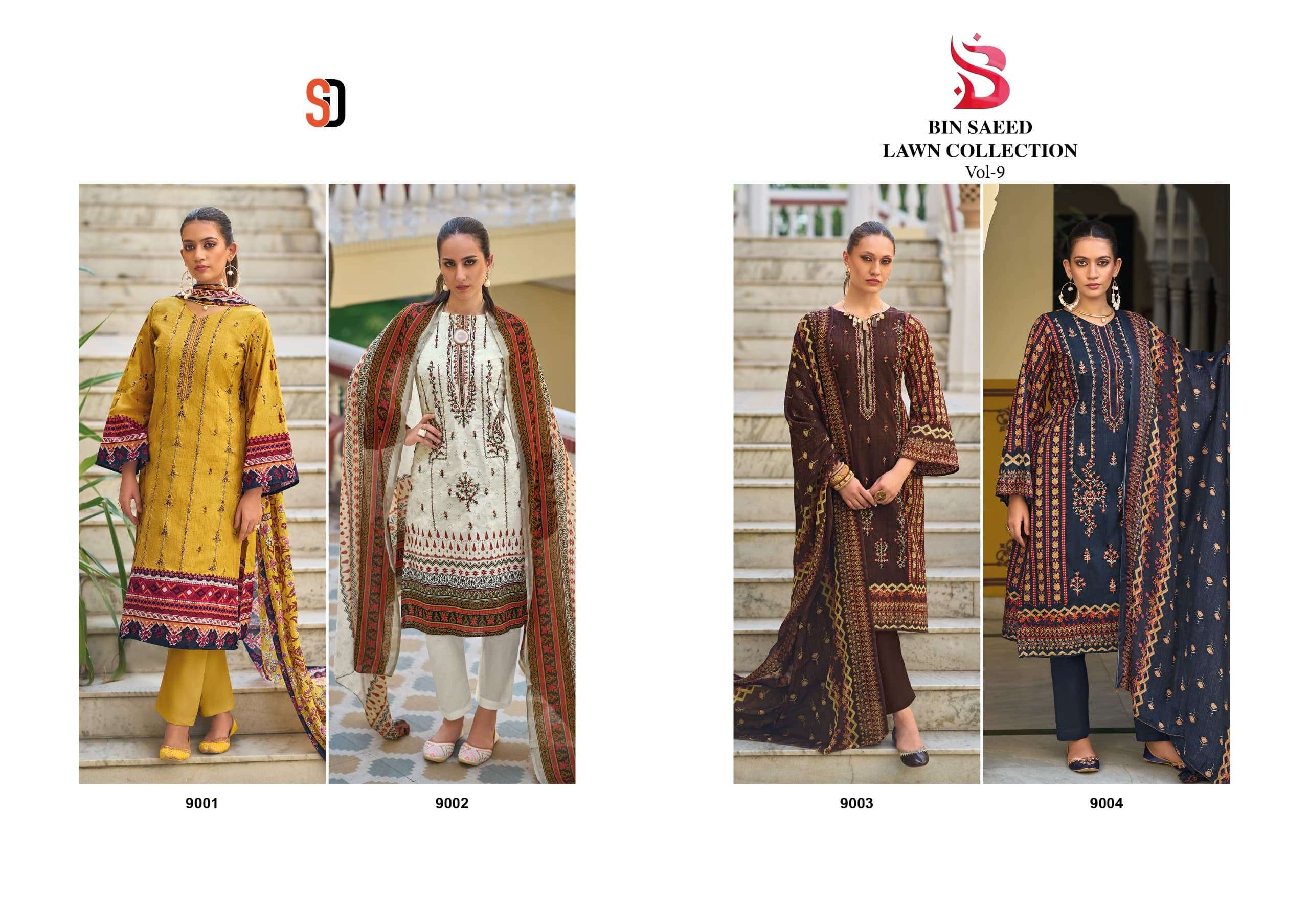 SHARADDHA DESIGNER BIN SAEED LAWN COLLECTION VOL 9 