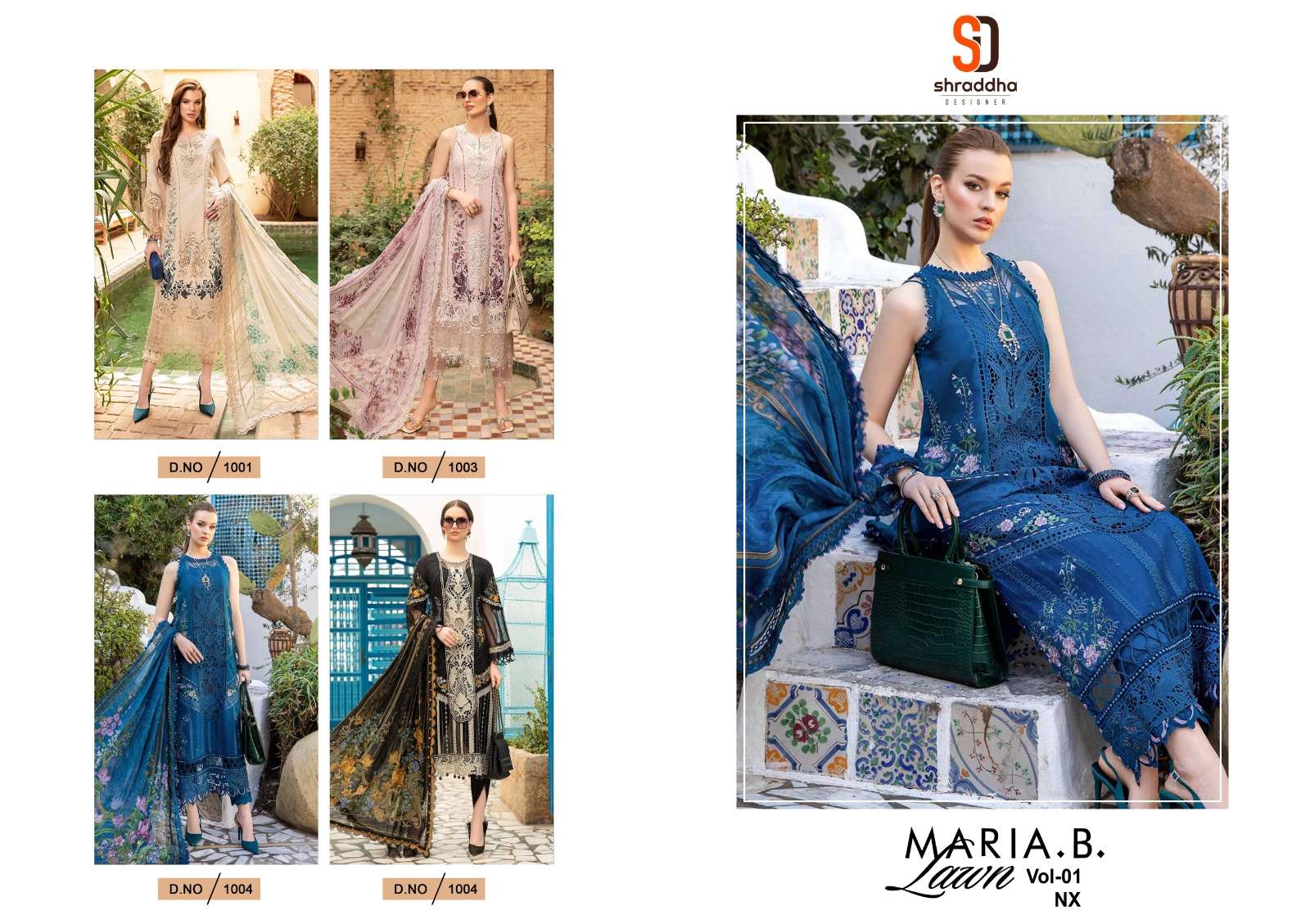 SHRADDHA DESIGNER MARIA B LAWN VOL 1 NX 