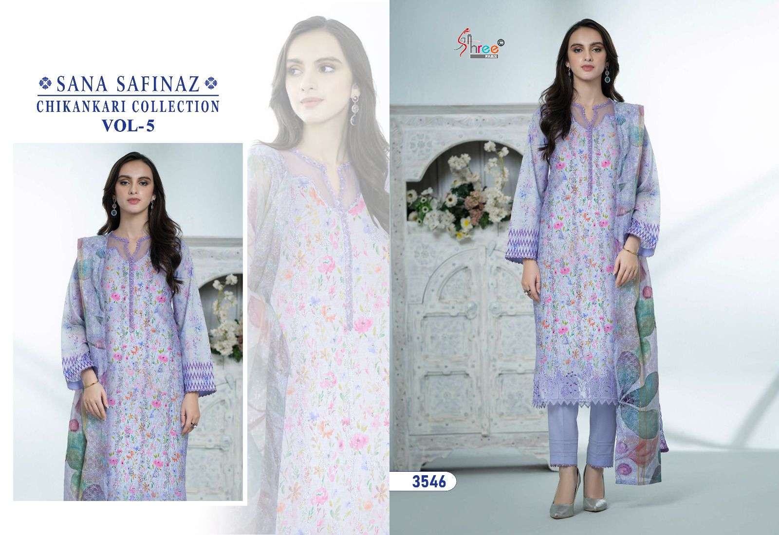 SHREE FABS SANA SAFINAZ CHIKANKARI COLLECTION VOL 5