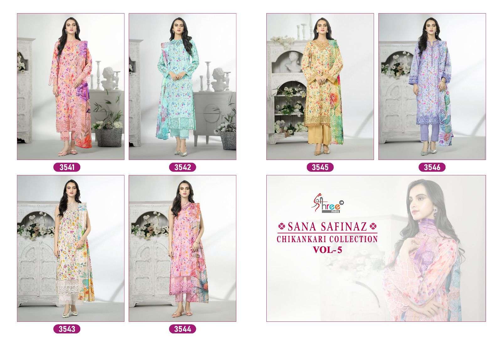 SHREE FABS SANA SAFINAZ CHIKANKARI COLLECTION VOL 5