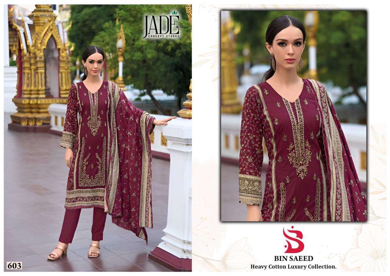 JADE  BIN SAEED HEAVY COTTON LUXURY COLLECTION VOL 6 READY MADE COLLECTION