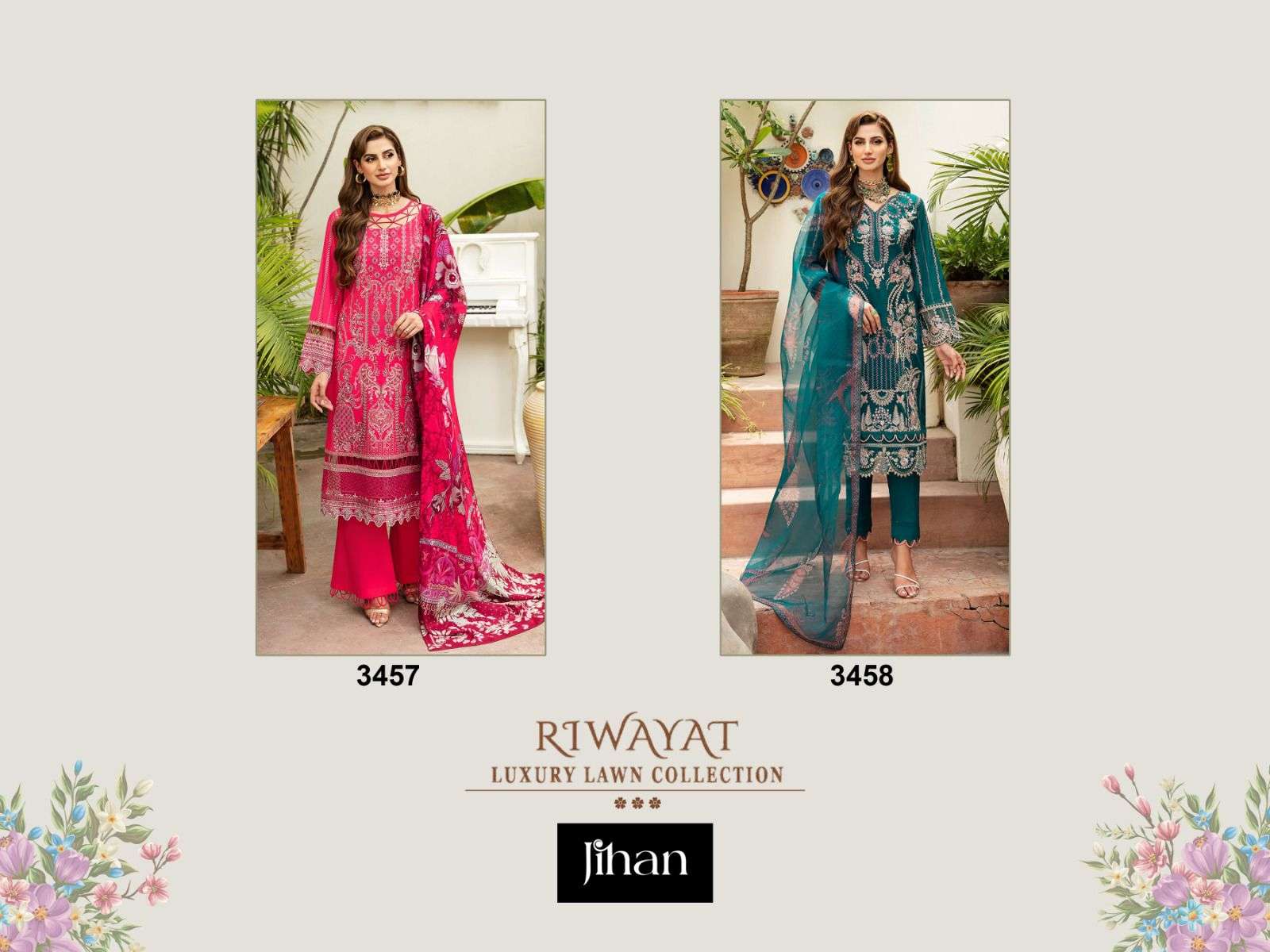 JIHAN RIWAYAT LUXURY LAWN COLLECTION 