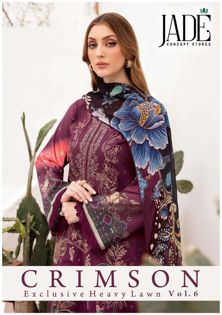 JADE CRIMSON EXCLUSIVE HEAVY LAWN COLLECTION VOL 6 READY MADE COLLECTION