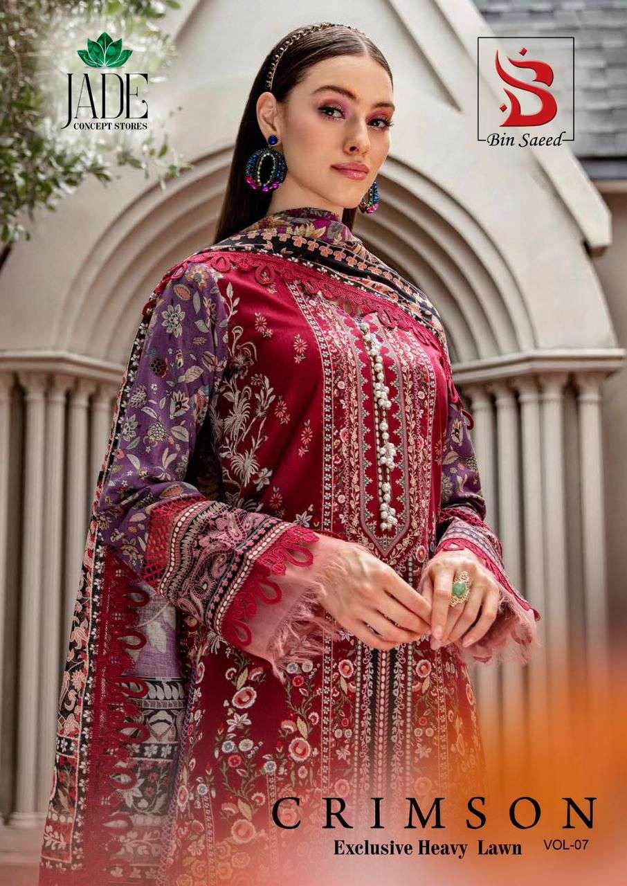 JADE CRIMSON EXCLUSIVE HEAVY LAWN COLLECTION VOL 7 READY MADE COLLECTION