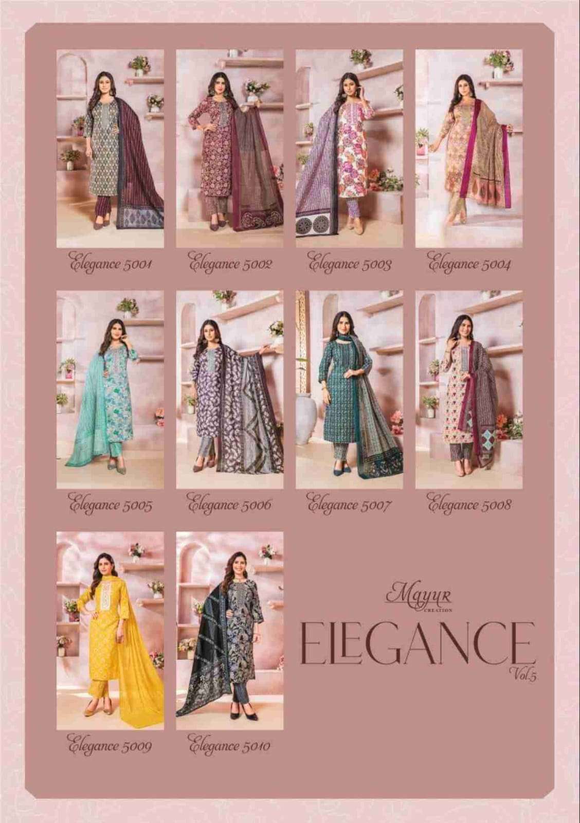 MAYUR CREATION ELEGANCE VOL 5 STITCHED COLLECTION