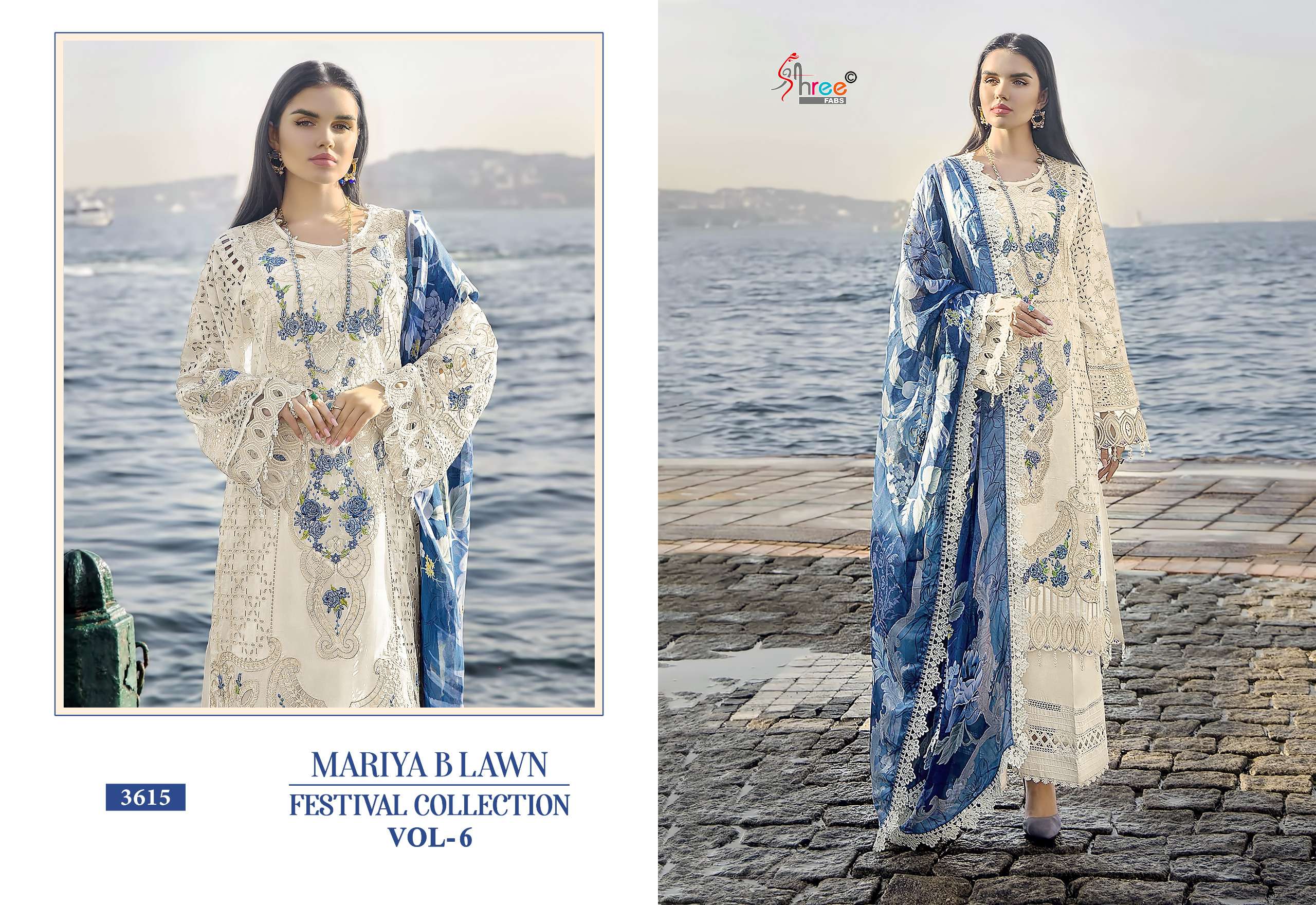 SHREE FABS MARIYA B LAWN FESTIVAL COLLECTION VOL 6 D NO 3615