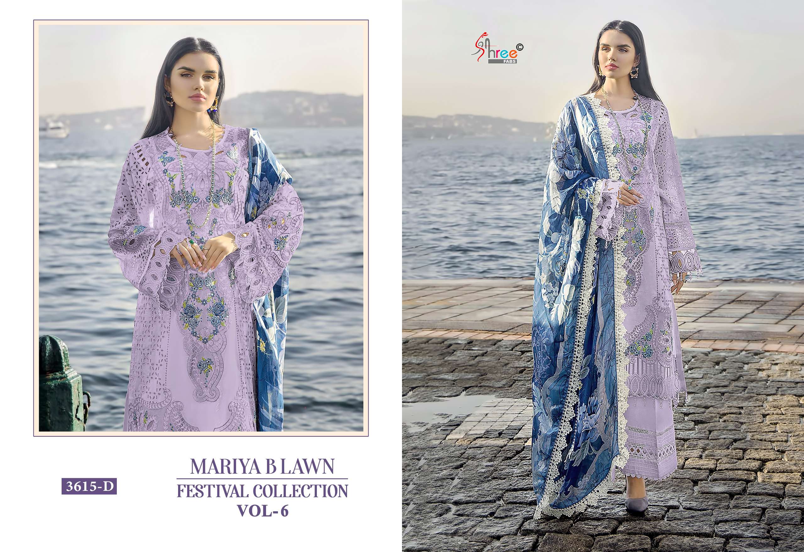 SHREE FABS MARIYA B LAWN FESTIVAL COLLECTION VOL 6 D NO 3615