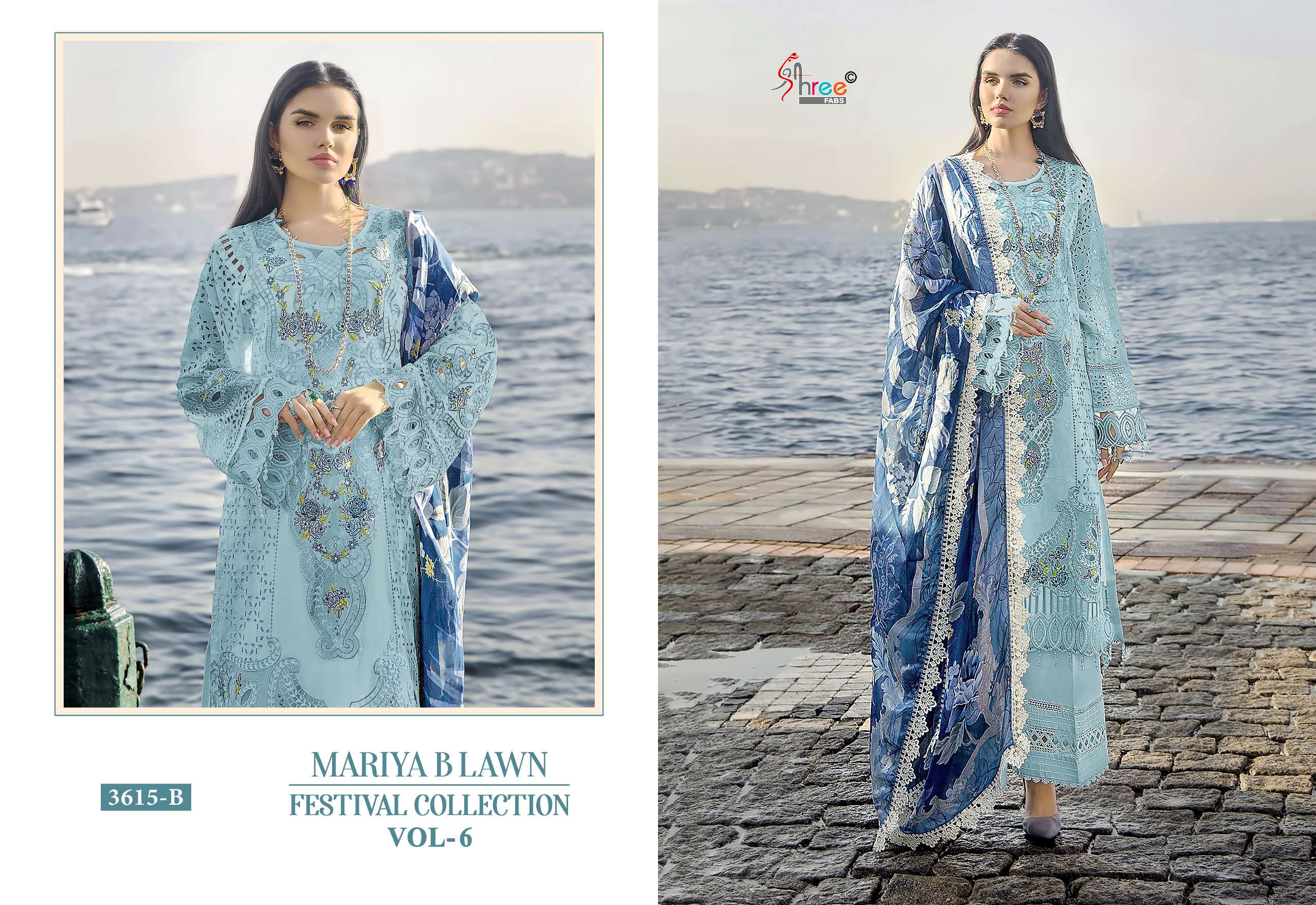 SHREE FABS MARIYA B LAWN FESTIVAL COLLECTION VOL 6 D NO 3615