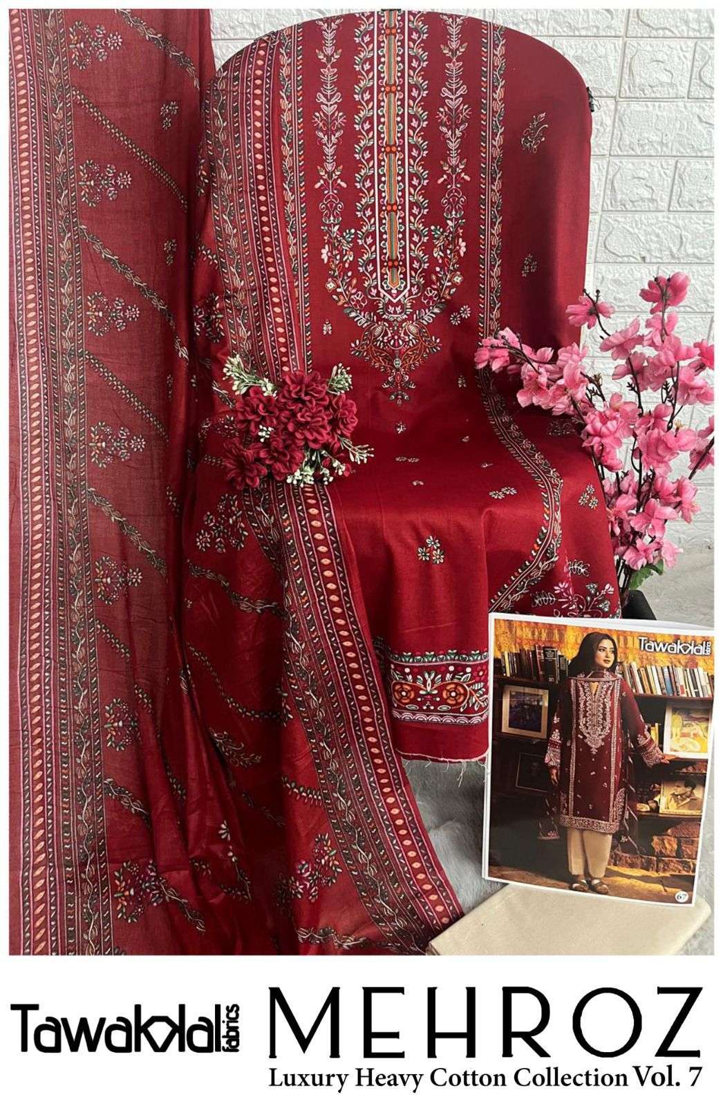 TAWAKKAL FABRICS MEHROZ LUXURY HEAVY COTTON COLLECTION VOL 7 