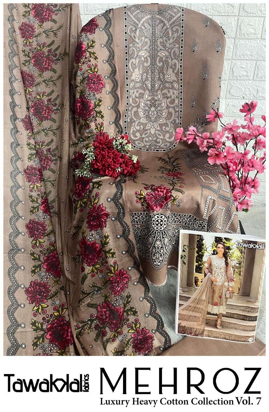 TAWAKKAL FABRICS MEHROZ LUXURY HEAVY COTTON COLLECTION VOL 7 