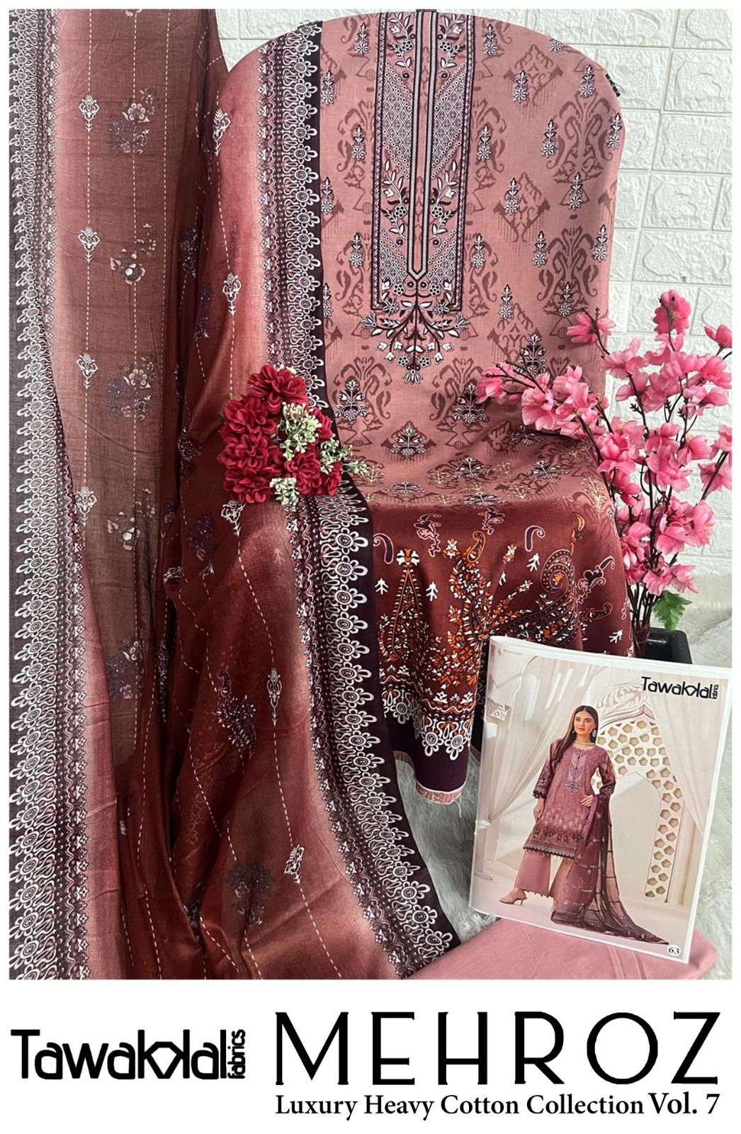 TAWAKKAL FABRICS MEHROZ LUXURY HEAVY COTTON COLLECTION VOL 7 