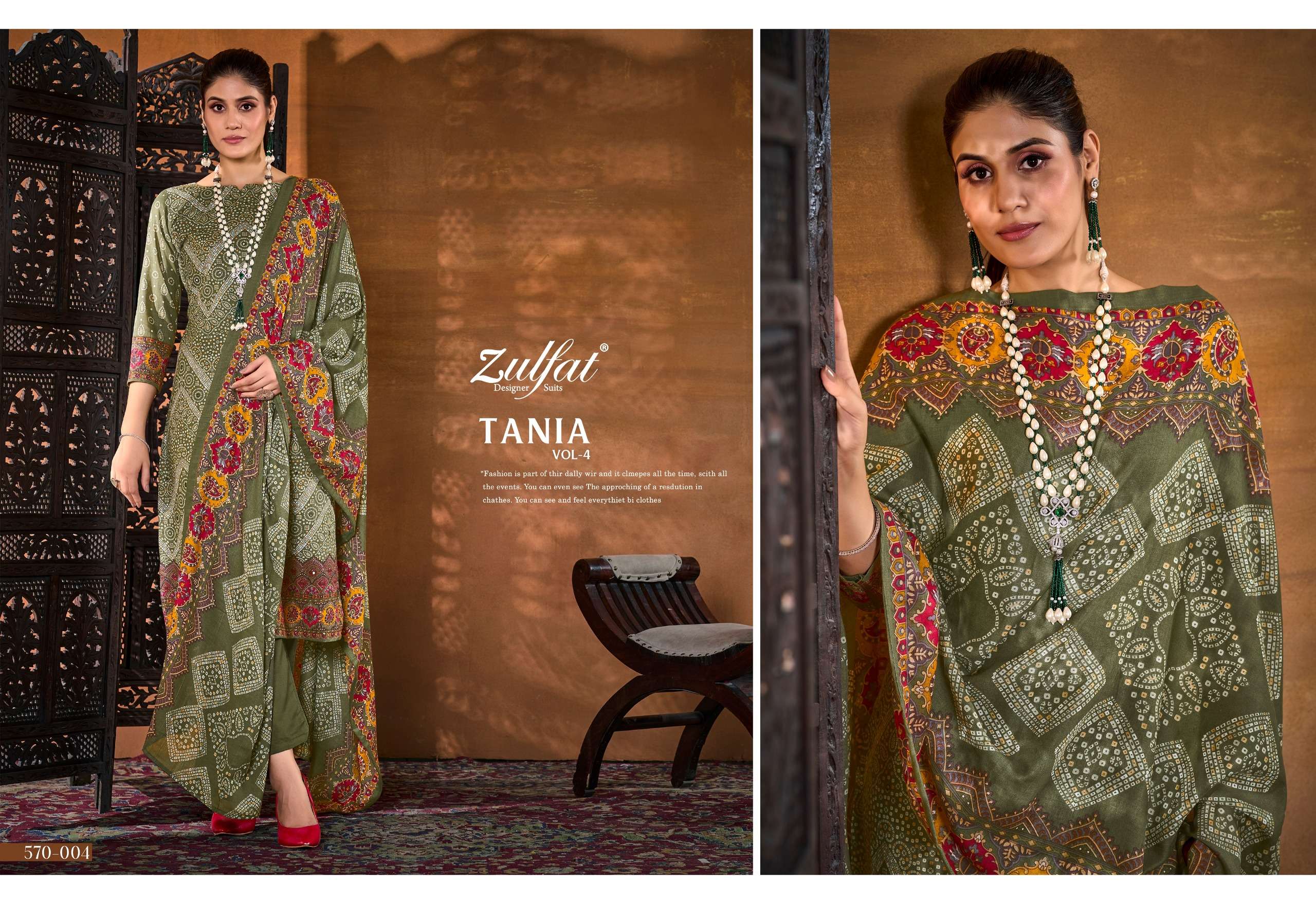 ZULFAT DESIGNER SUITS TANIA VOL 4 