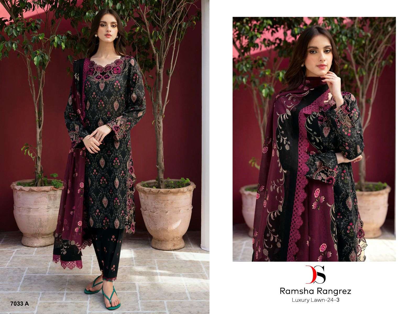 DEEPSY SUITS RAMSHA RUNGREZ LUXURY LAWN 24 VOL 3 D NO 7033