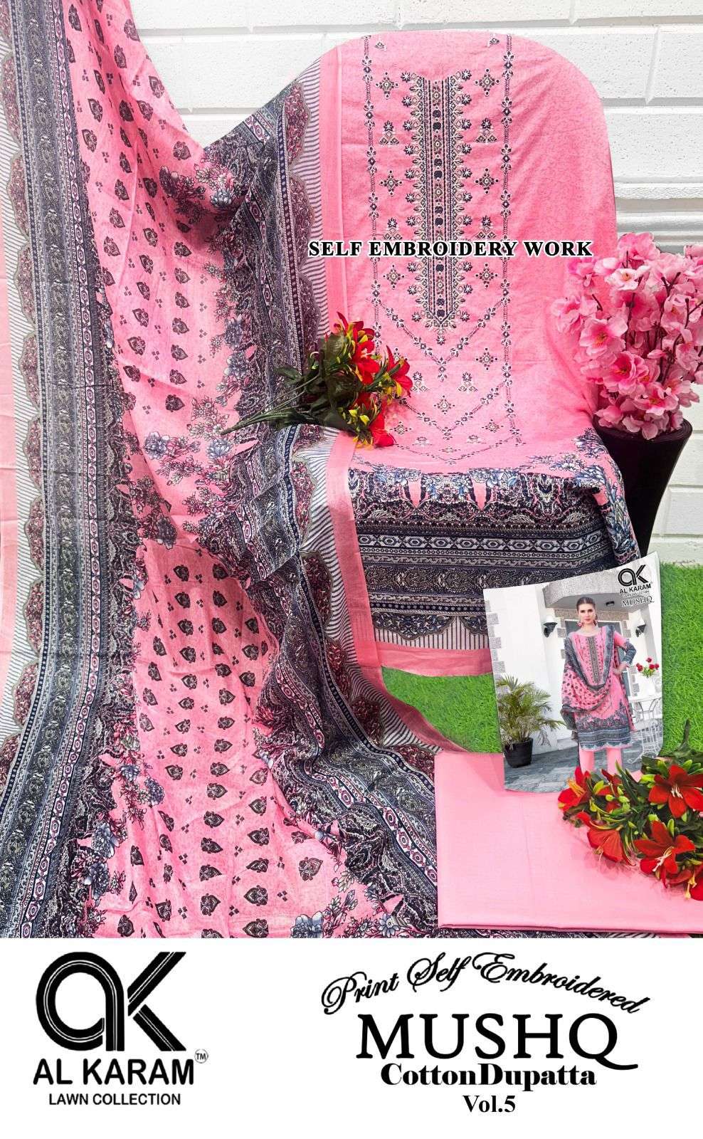 AL KARAM MUSHQ COTTON DUPATTA VOL 5 