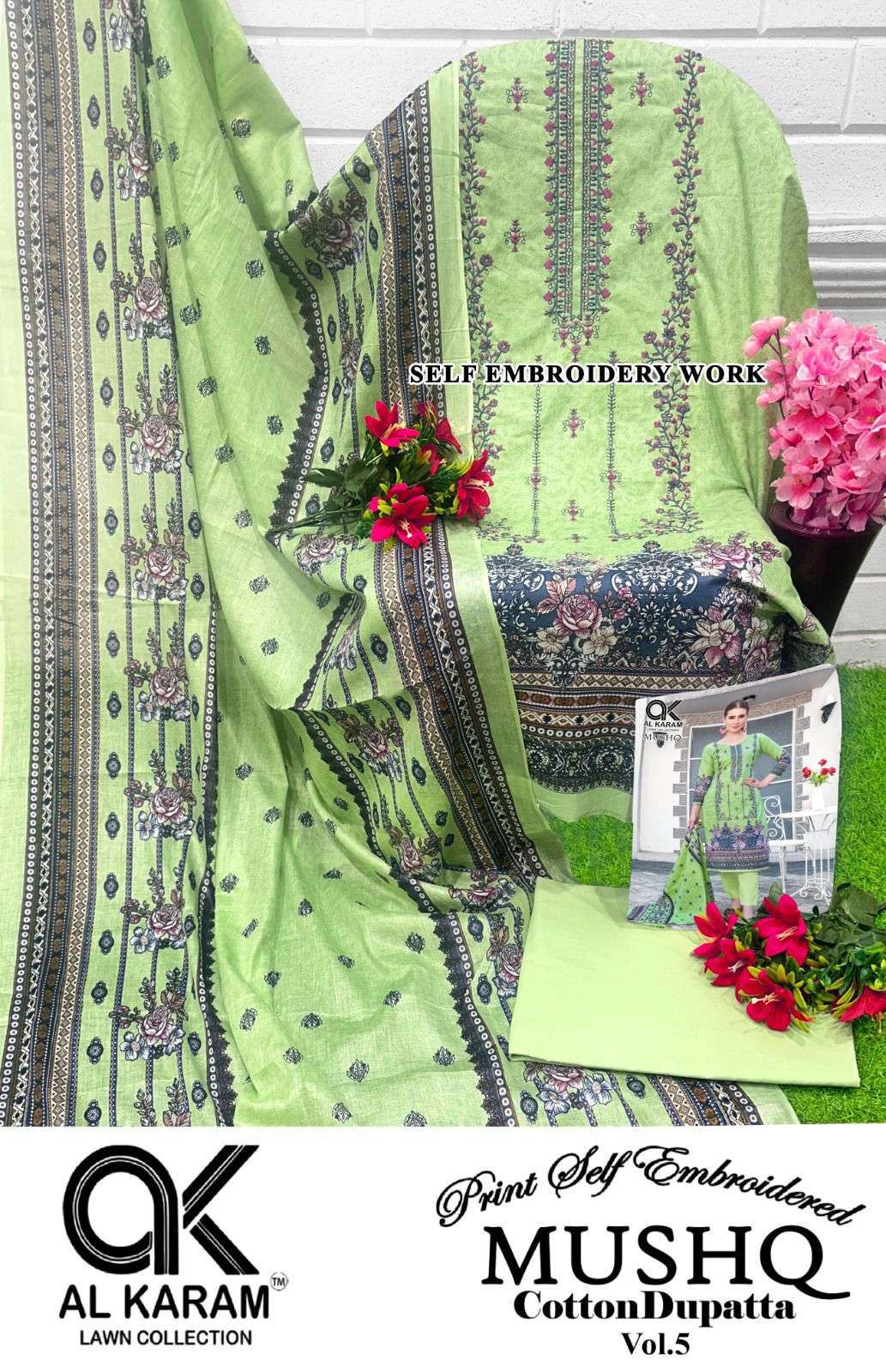 AL KARAM MUSHQ COTTON DUPATTA VOL 5 