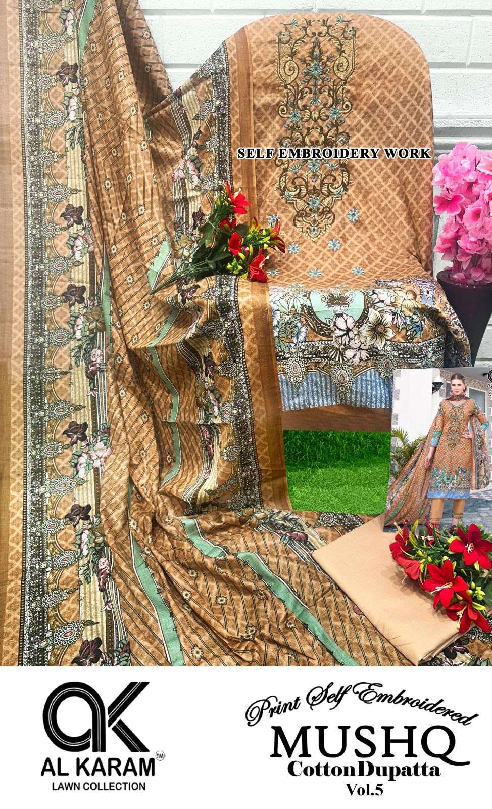 AL KARAM MUSHQ COTTON DUPATTA VOL 5 