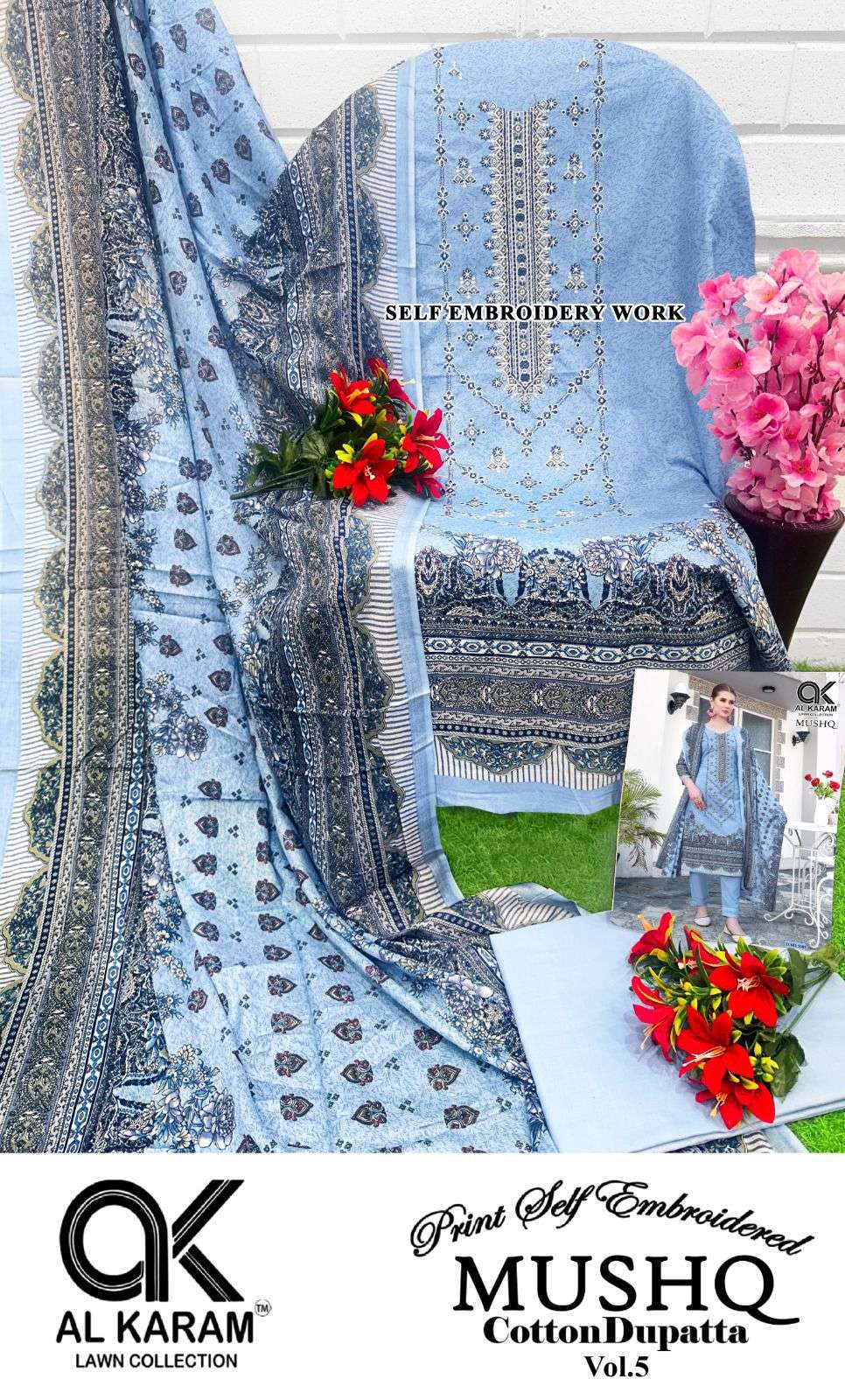 AL KARAM MUSHQ COTTON DUPATTA VOL 5 