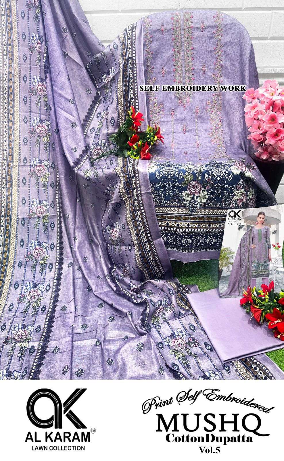 AL KARAM MUSHQ COTTON DUPATTA VOL 5 