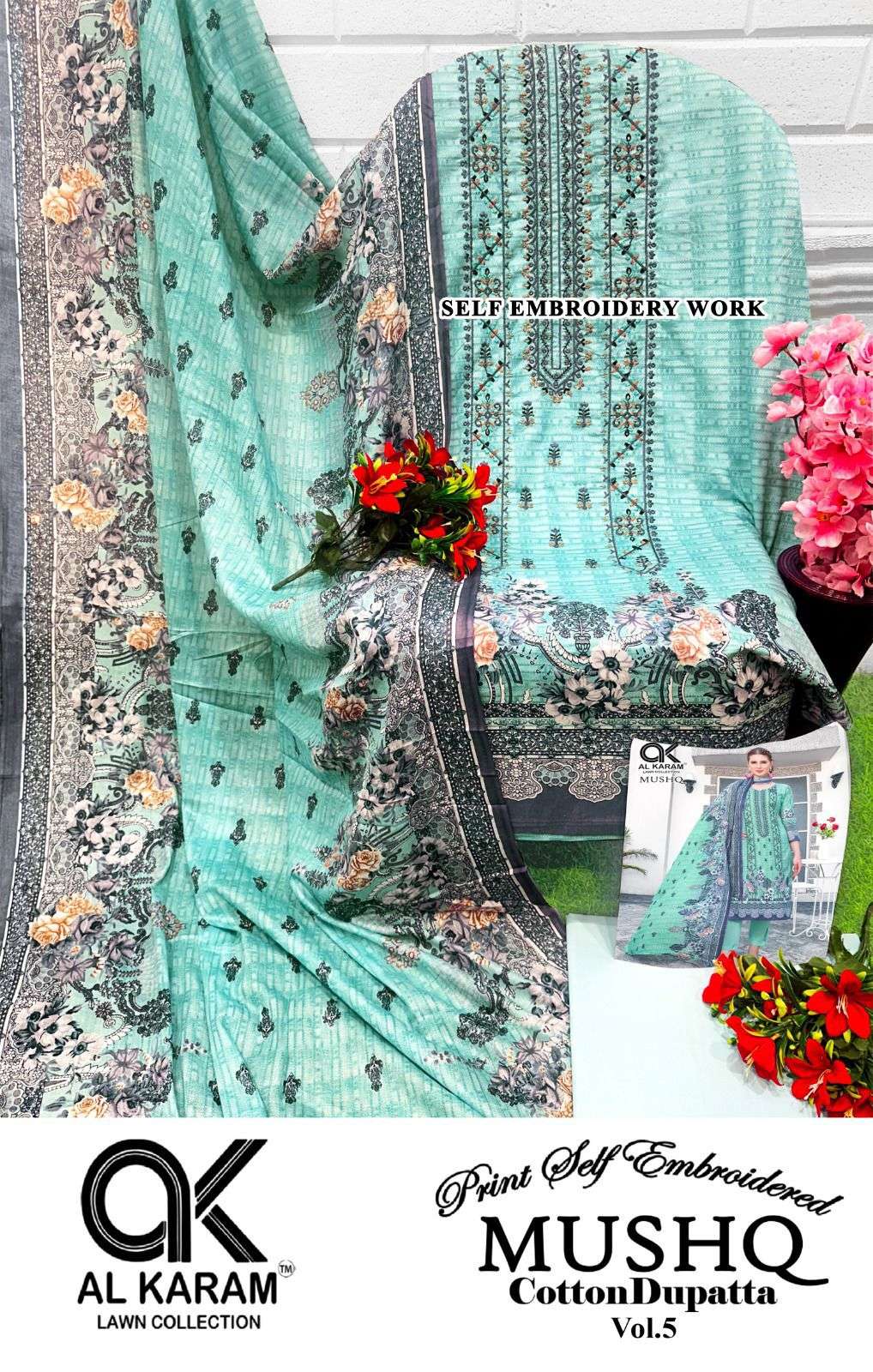 AL KARAM MUSHQ COTTON DUPATTA VOL 5 