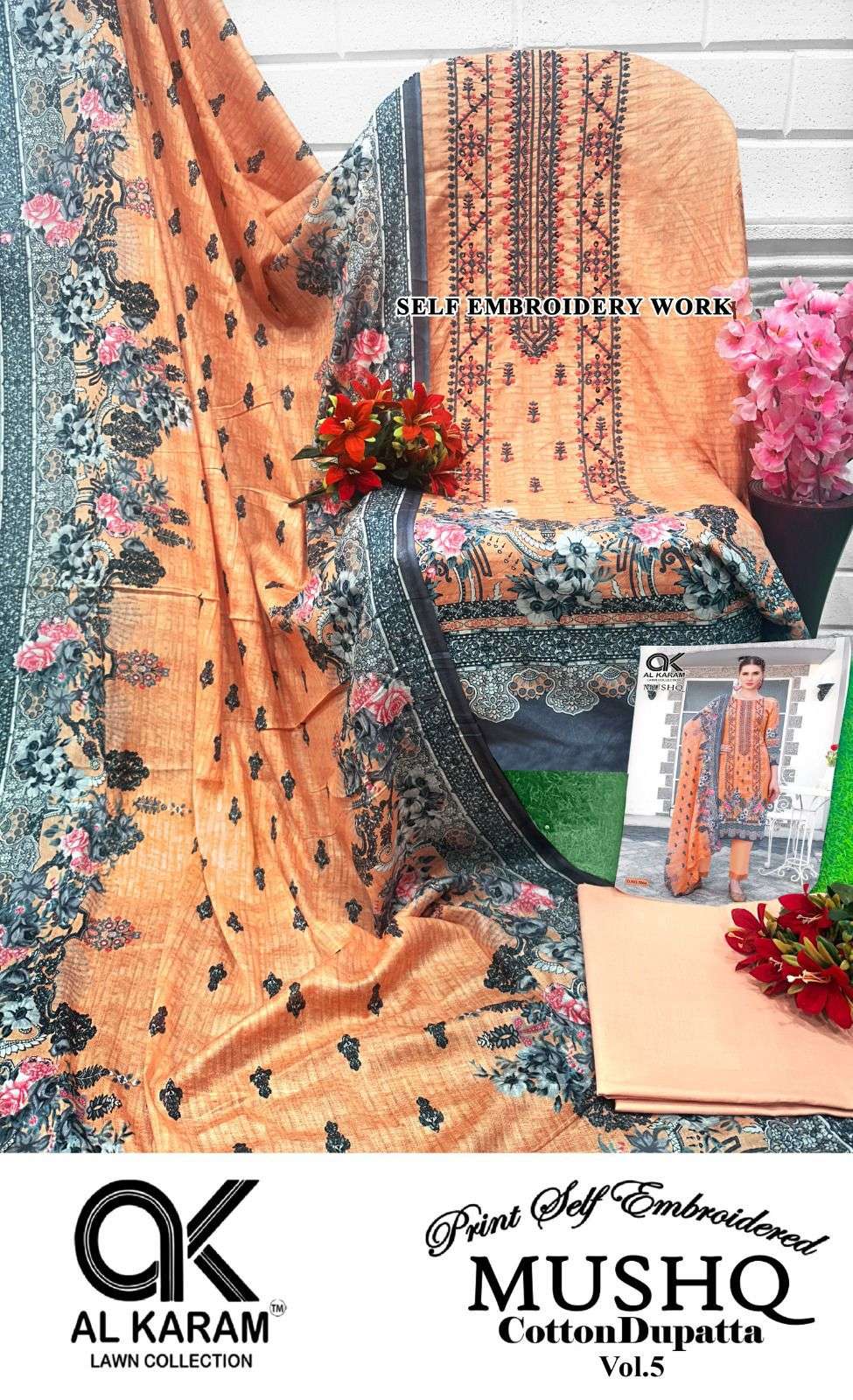 AL KARAM MUSHQ COTTON DUPATTA VOL 5 