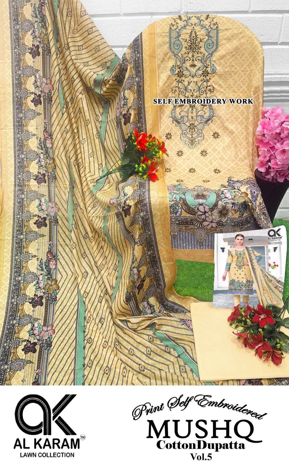 AL KARAM MUSHQ COTTON DUPATTA VOL 5 