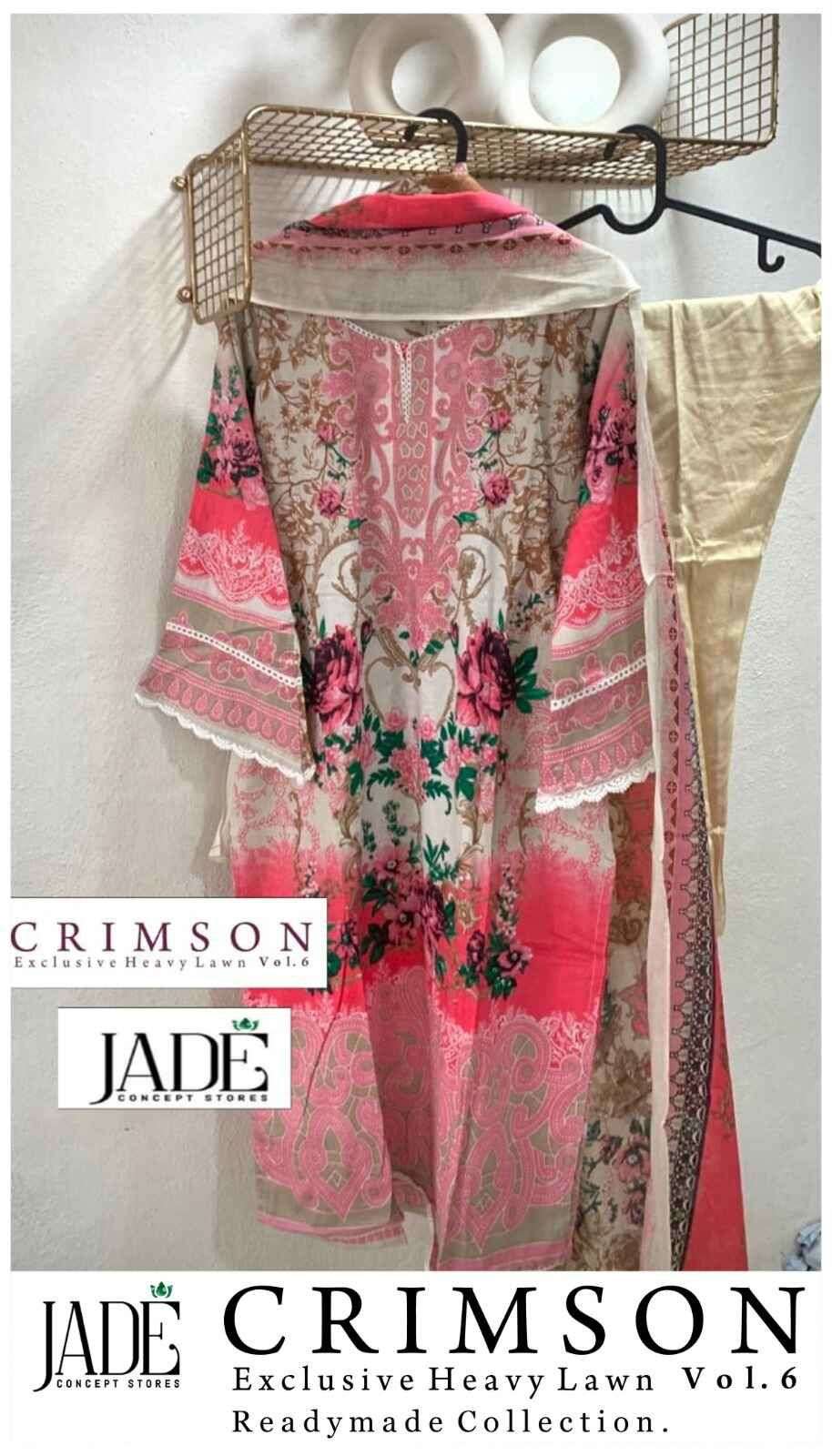 JADE CRIMSON EXCLUSIVE HEAVY LAWN COLLECTION VOL 6 READY MADE COLLECTION