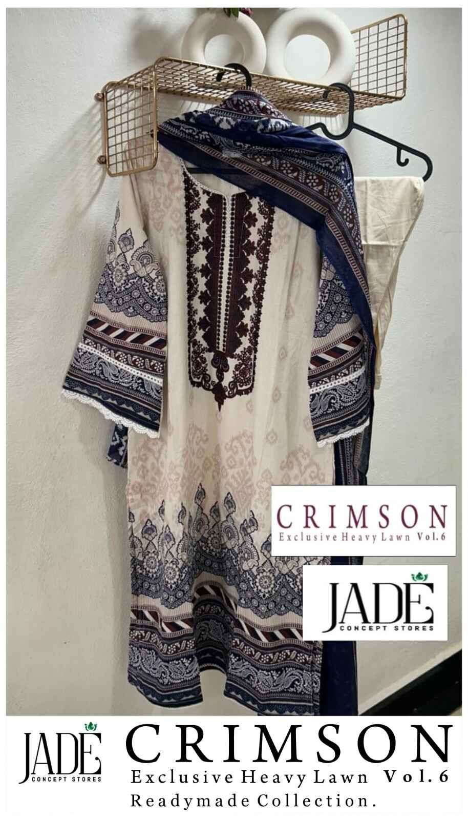 JADE CRIMSON EXCLUSIVE HEAVY LAWN COLLECTION VOL 6 READY MADE COLLECTION