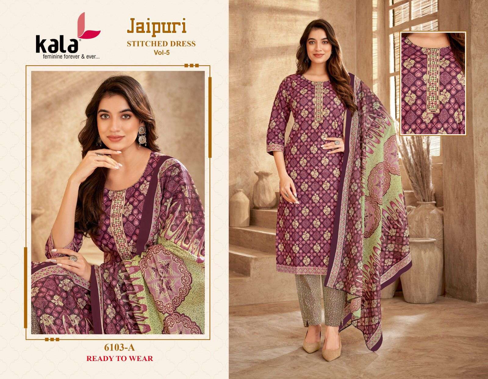 KALA FASHION JAIPURI VOL 5 READY MADE COLLECTION