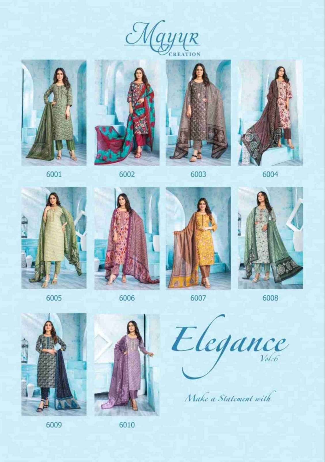 MAYUR CREATION ELEGANCE VOL 6 STITCHED COLLECTION	