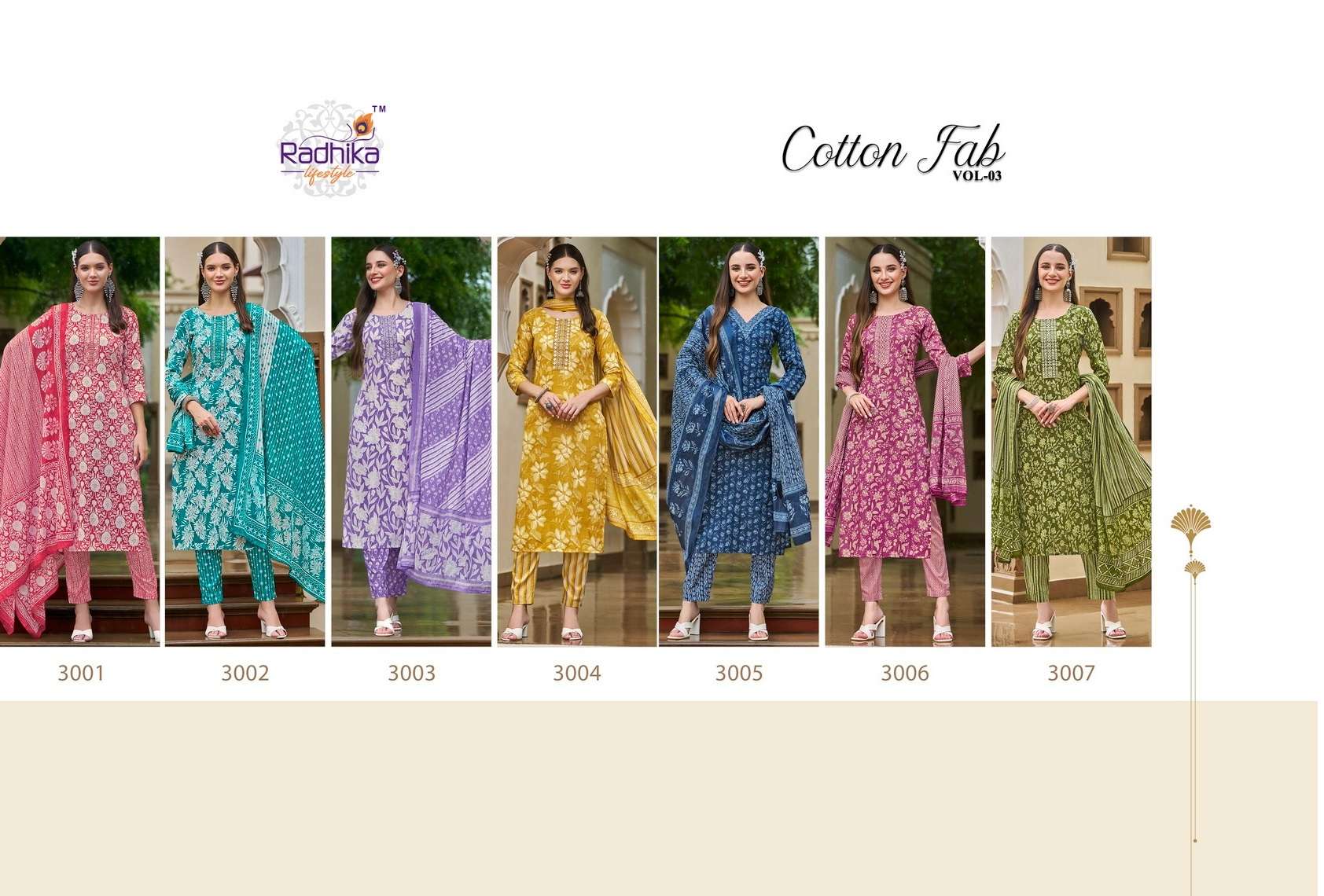 RADHIKA LIFESTYLE  COTTON FAB VOL 3 