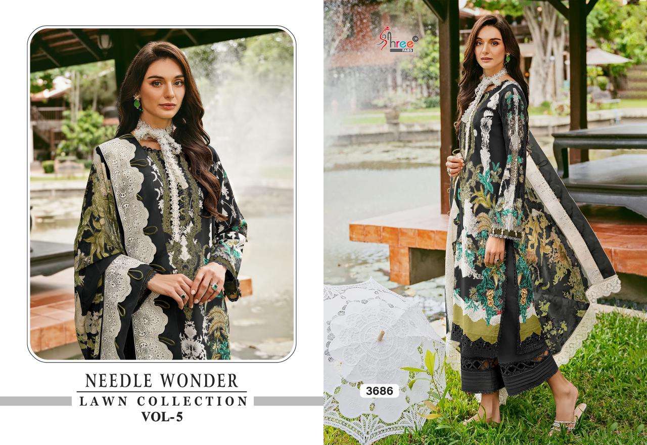 SHREE FABS NEEDLE WONDER LAWN COLLECTION VOL 5