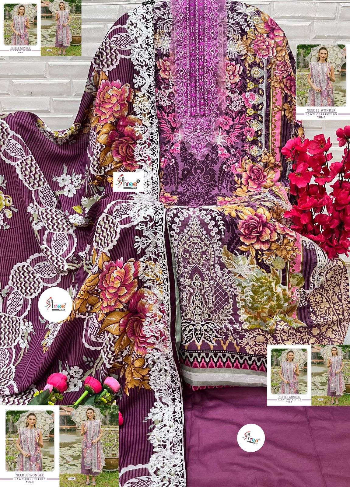 SHREE FABS NEEDLE WONDER LAWN COLLECTION VOL 5