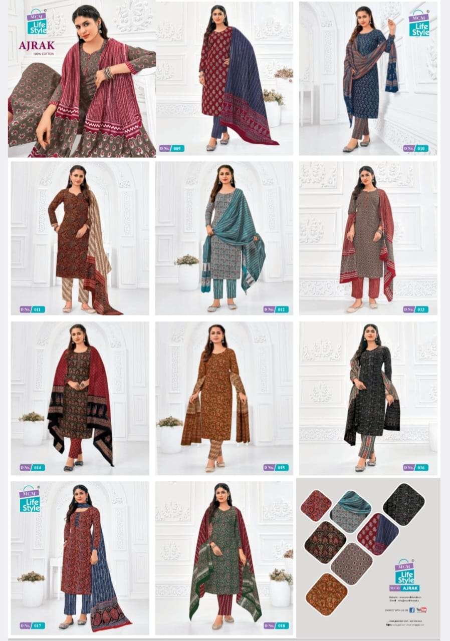 MCM LIFESTYLE AJRAK  VOL 1 DRESS MATERIAL