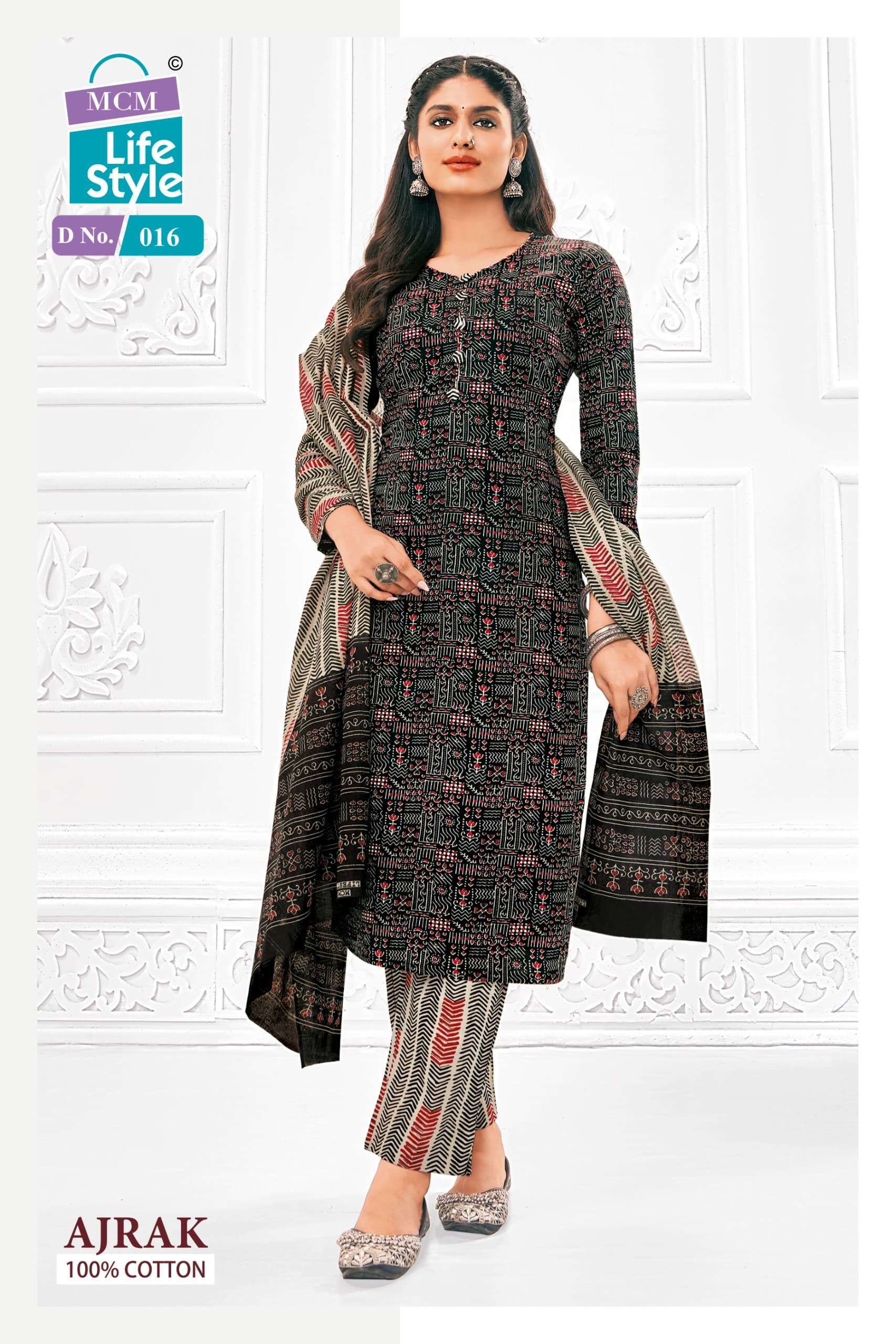 MCM LIFESTYLE AJRAK  VOL 1 DRESS MATERIAL