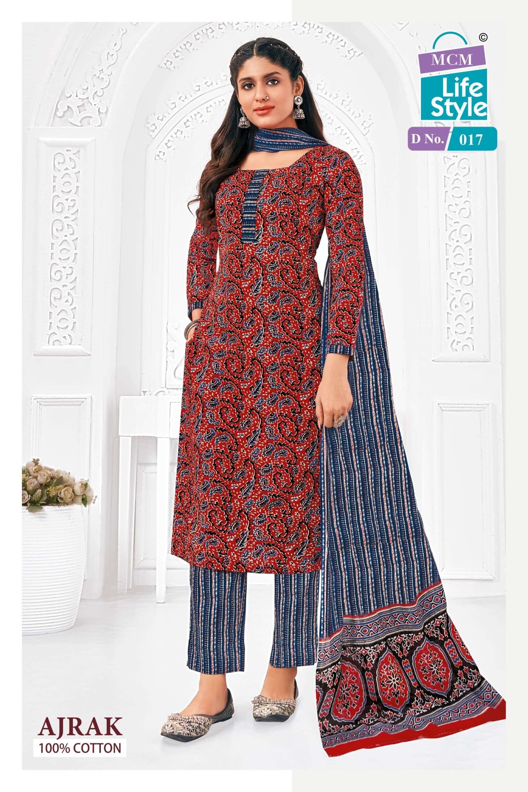 MCM LIFESTYLE AJRAK  VOL 1 DRESS MATERIAL