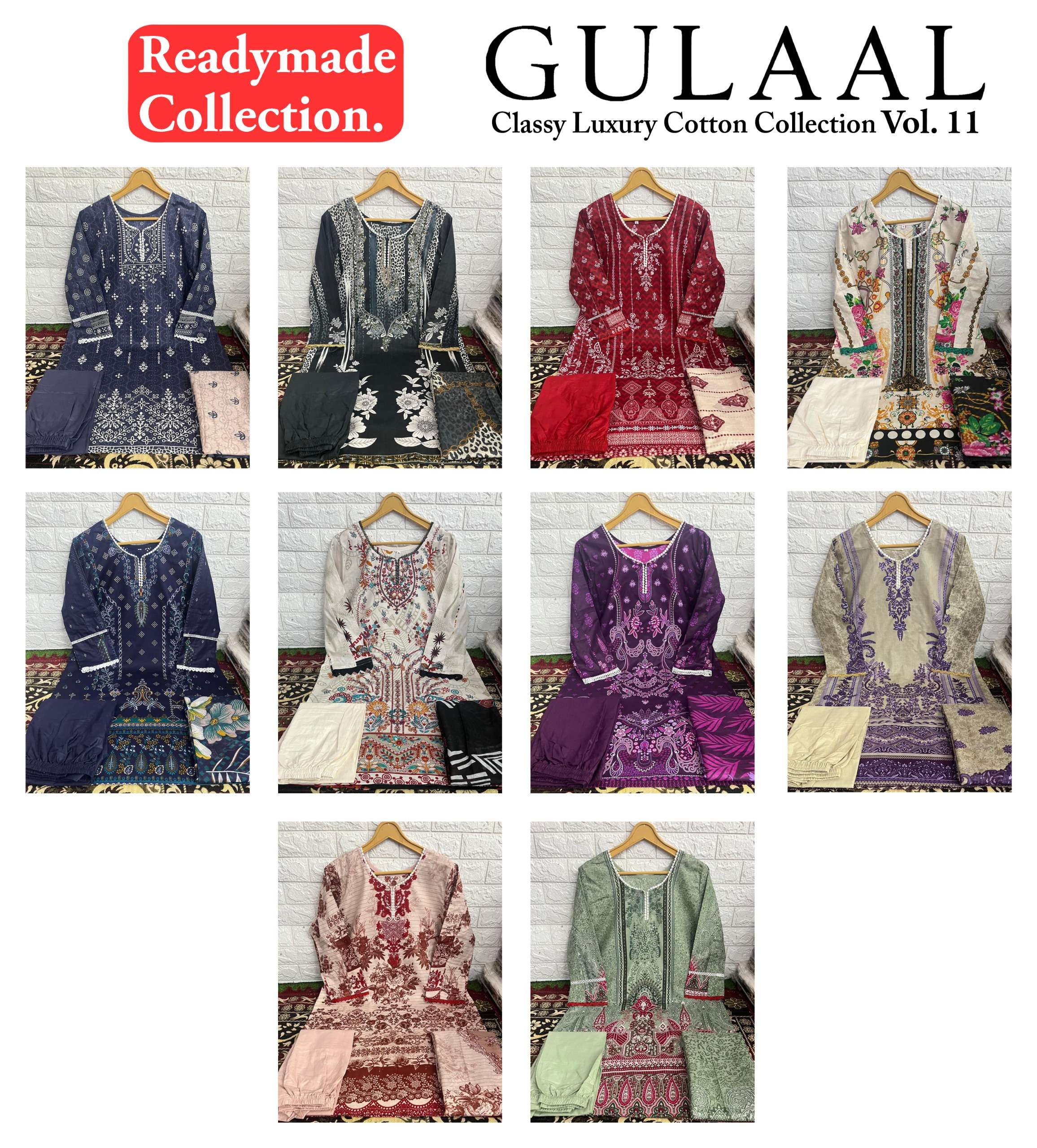 SANA MARYAM GULAAL CLASSY LUXURY COTTON COLLECTION VOL 11 READY MADE COLLECTION 