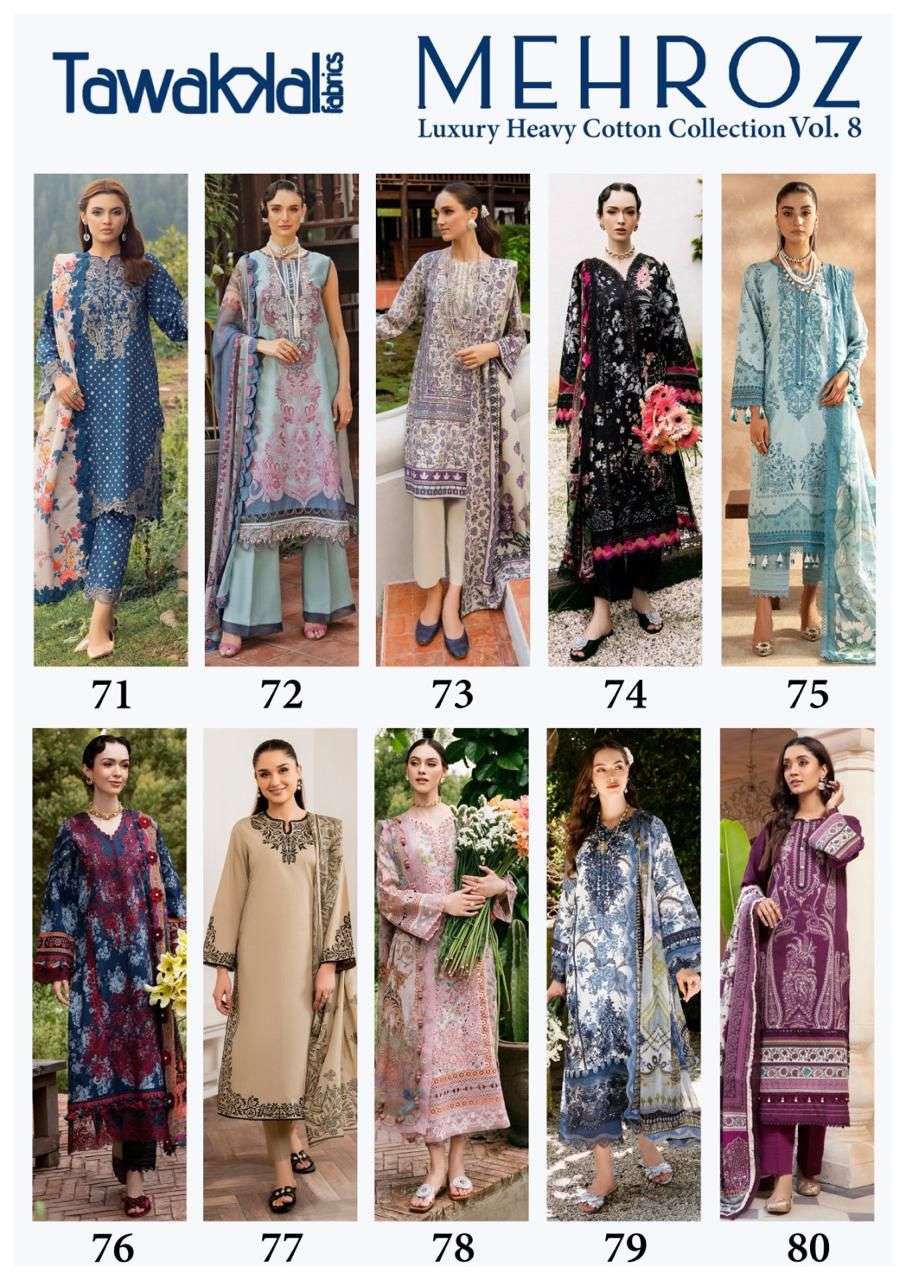 TAWAKKAL FABRICS MEHROZ LUXURY HEAVY COTTON COLLECTION VOL 8