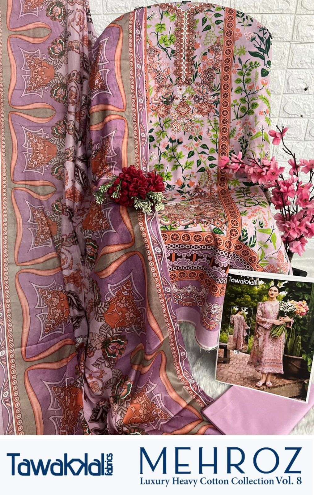 TAWAKKAL FABRICS MEHROZ LUXURY HEAVY COTTON COLLECTION VOL 8