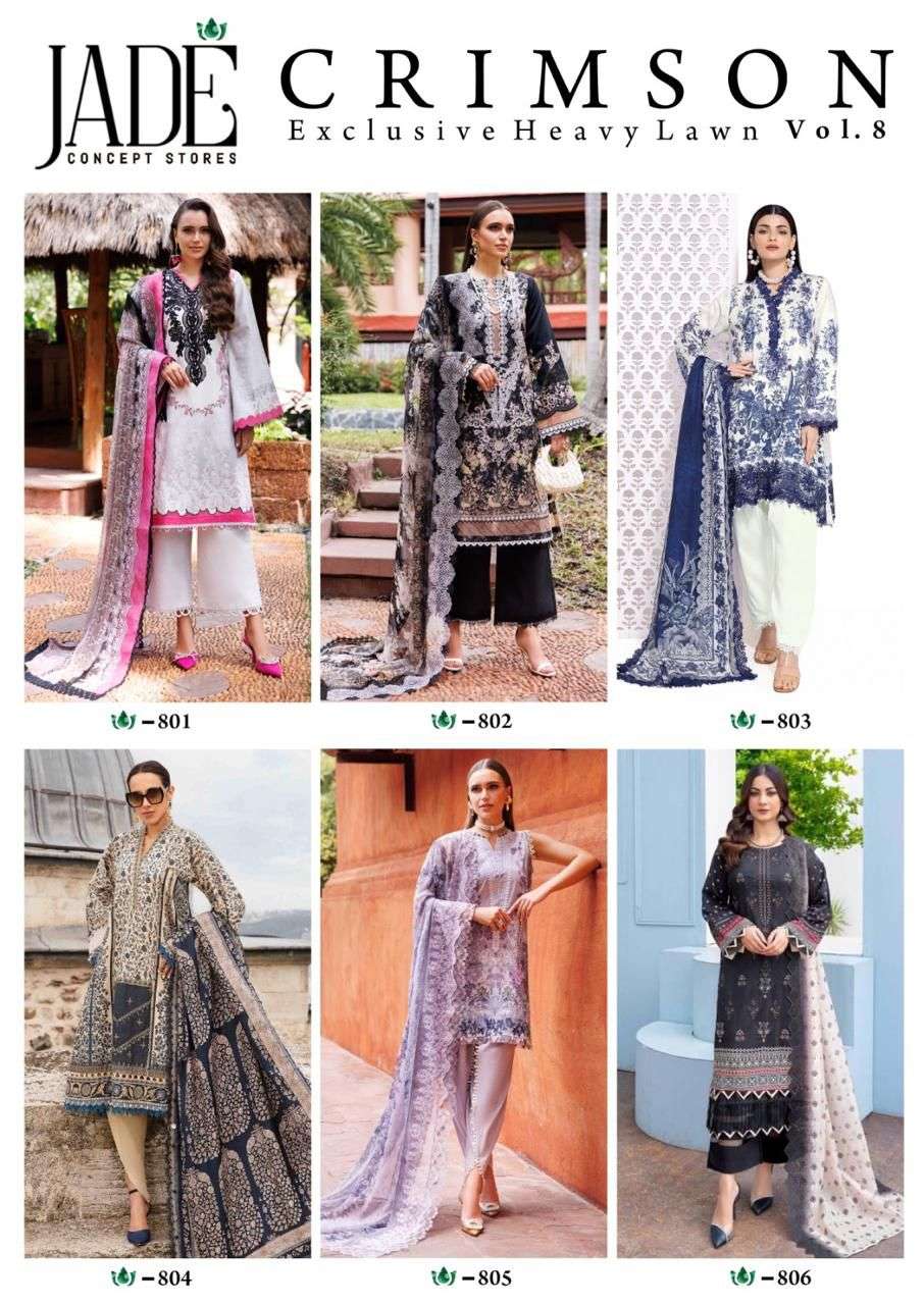 JADE CRIMSON EXCLUSIVE HEAVY LAWN COLLECTION VOL 8 NEW DESIGNS