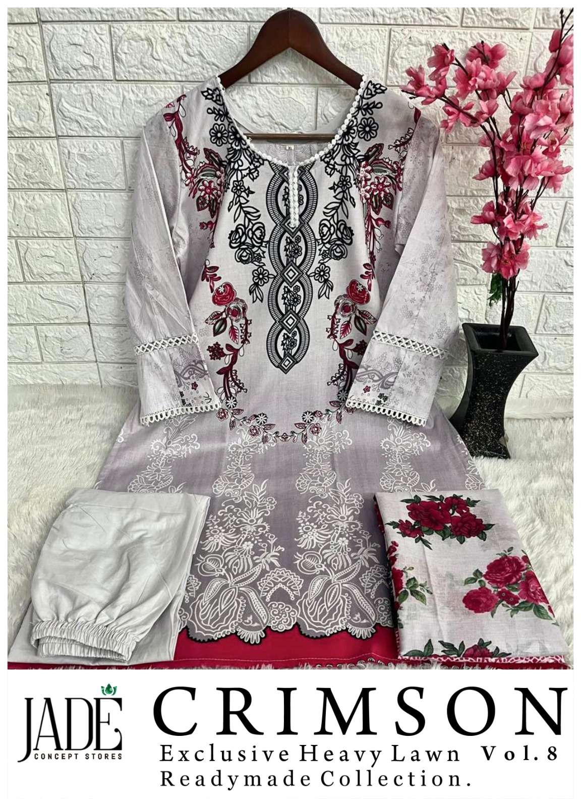 JADE CRIMSON EXCLUSIVE HEAVY LAWN VOL 8 READY MADE COLLECTION NEW DESIGNS