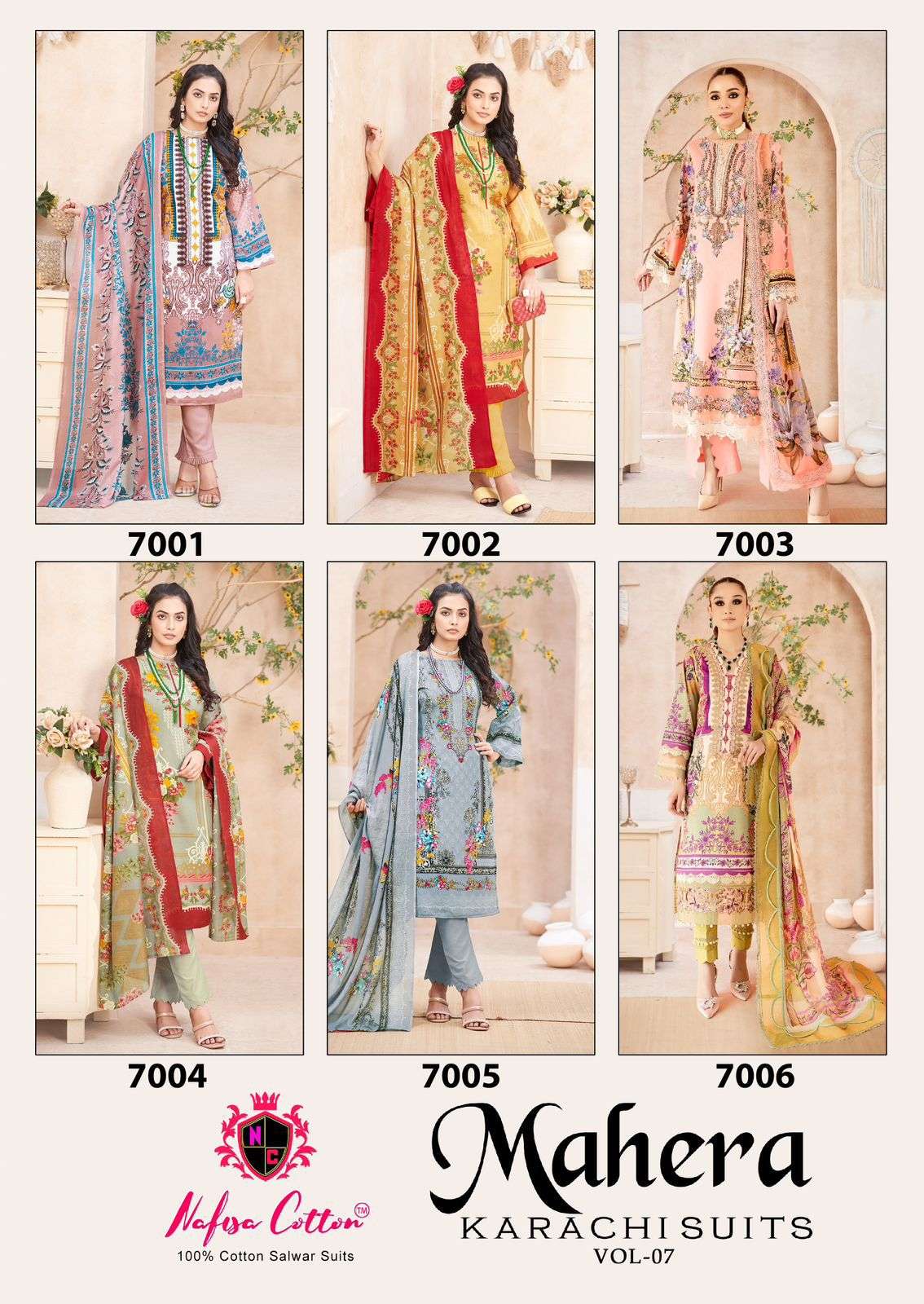 NAFISA COTTON MAHERA KARACHI SUITS VOL 7 