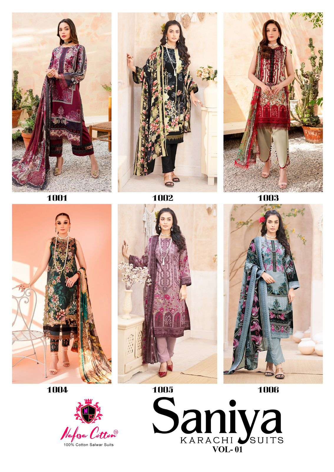 NAFISA COTTON SANIYA KARACHI SUITS VOL 1 