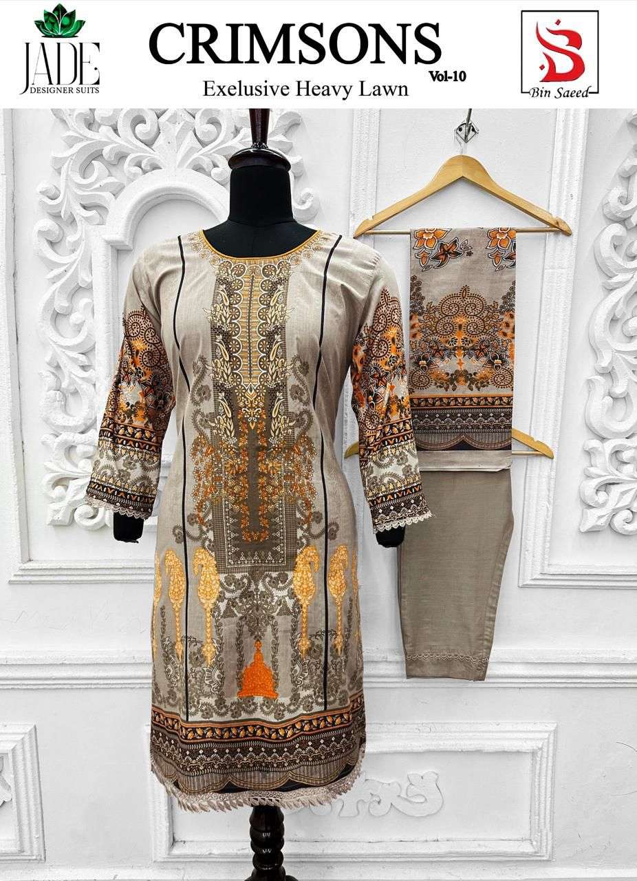 JADE CRIMSON EXCLUSIVE HEAVY LAWN COLLECTION VOL 10 READY MADE COLLECTION