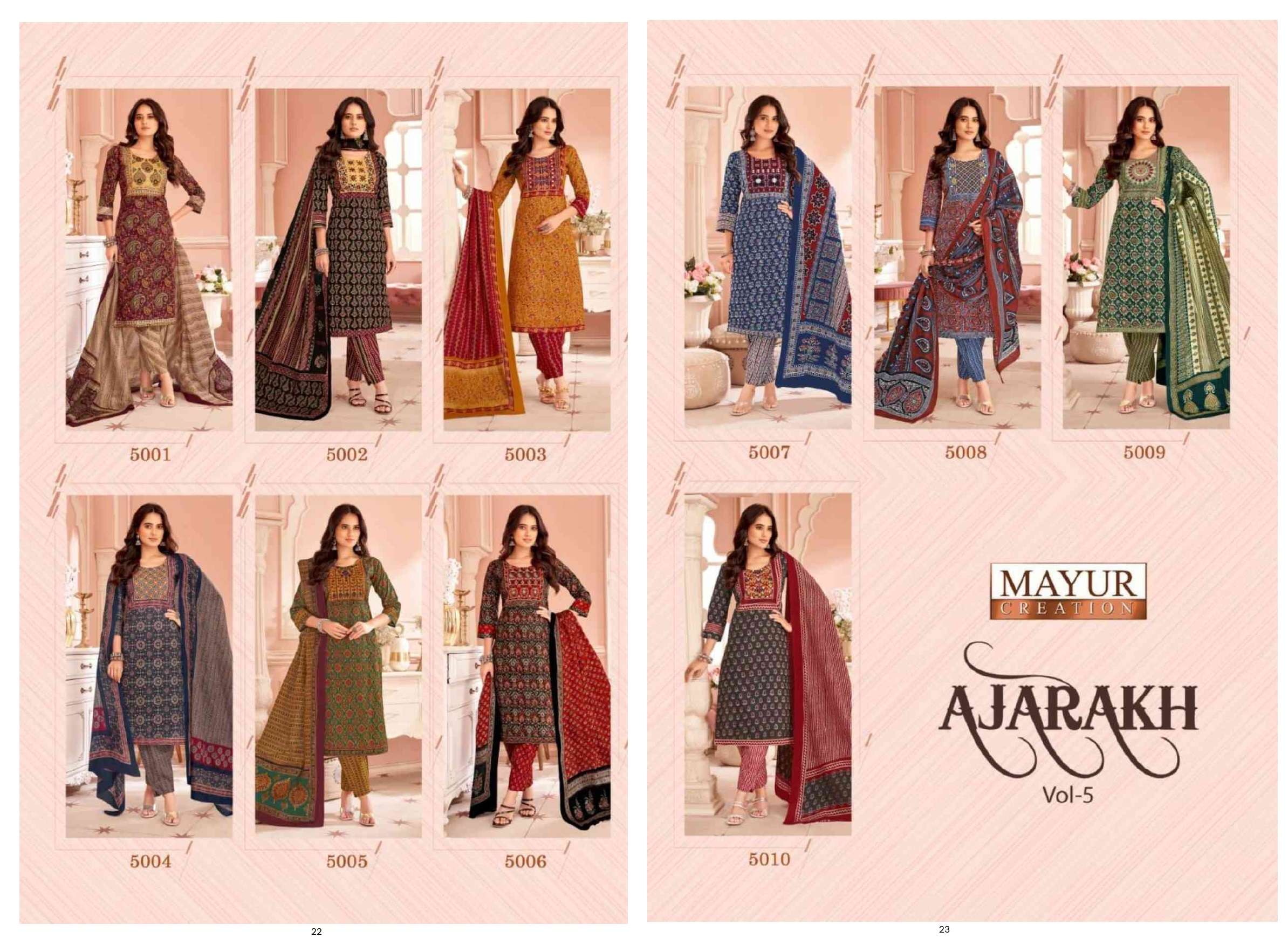 MAYUR CREATION AJARAKH VOL 5 READY MADE COLLECTION