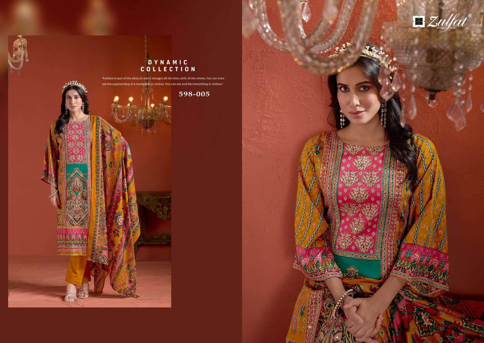 ZULFAT DESIGNER SUITS SAJNI VOL 2 JAM COTTON PRINT WITH FANCY HAND WORK SUIT