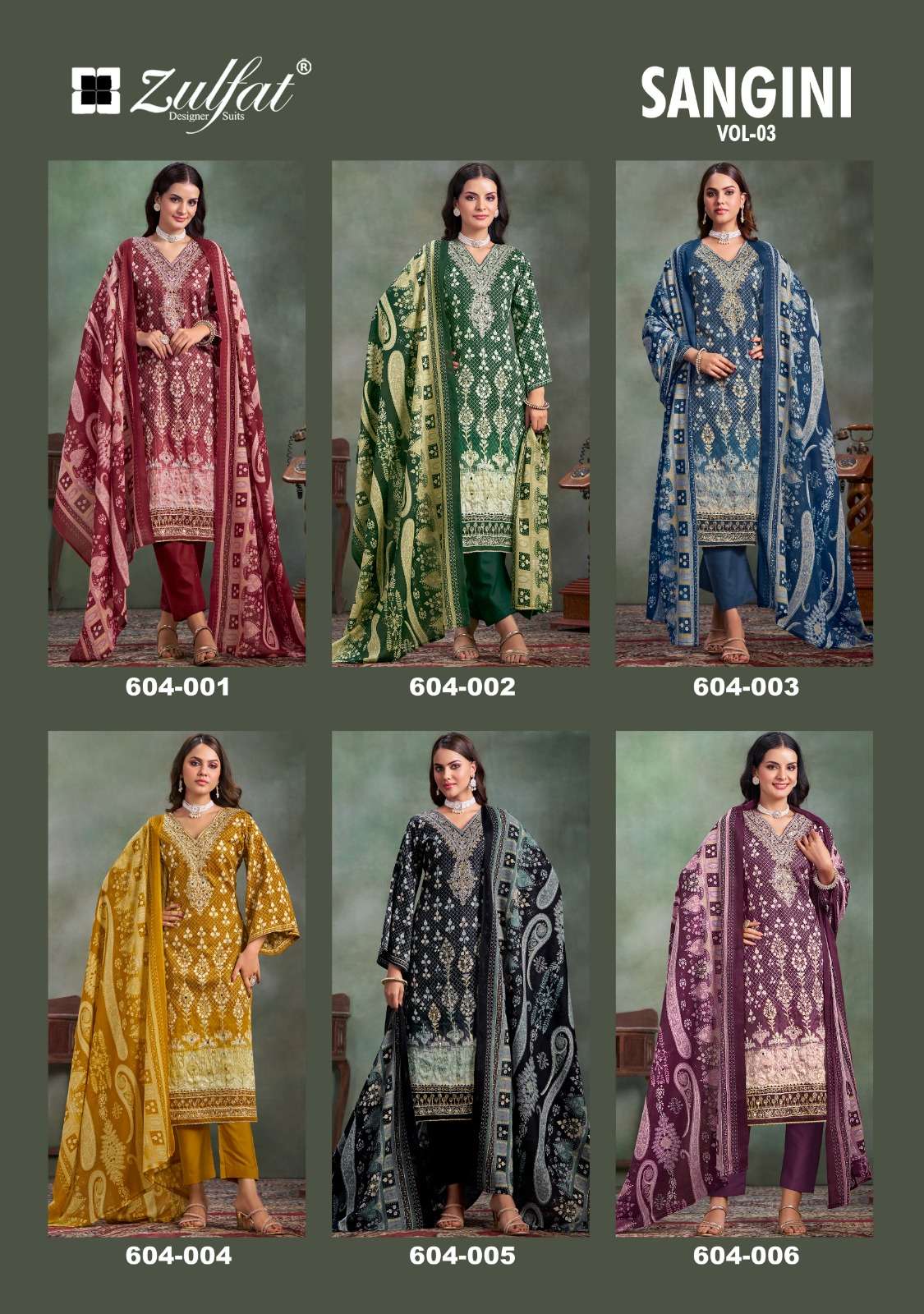  ZULFAT DESIGNER SUITS SANGINI VOL 3