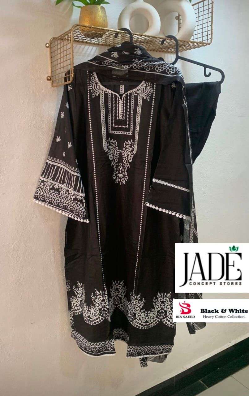 JADE BIN SAEED BLACK AND WHITE READY MADE COLLECTION 