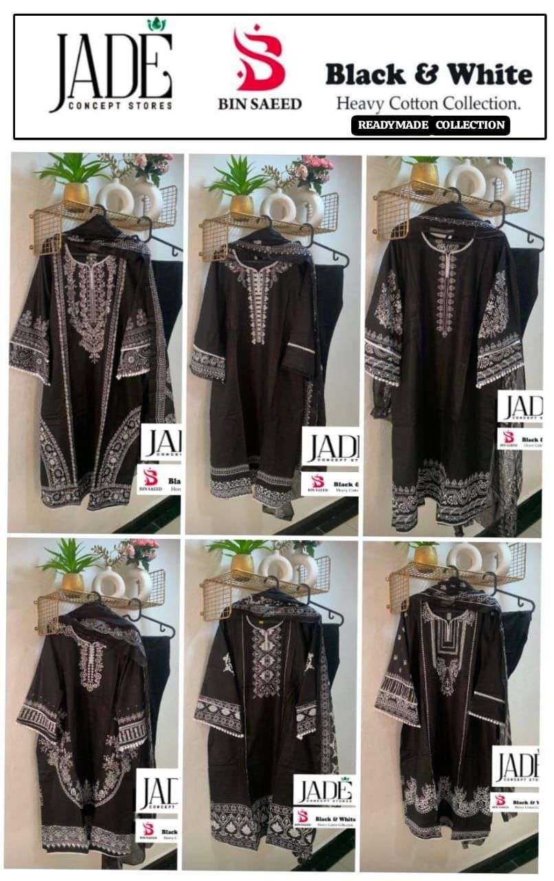 JADE BIN SAEED BLACK AND WHITE READY MADE COLLECTION 