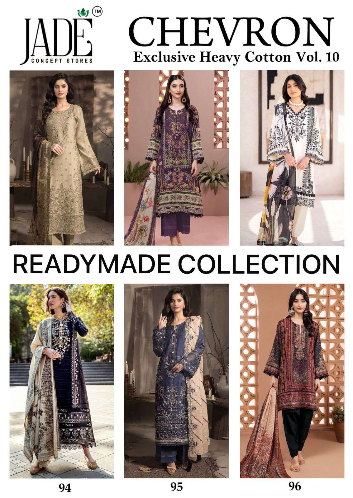 JADE CHEVRON EXCLUSIVE HEAVY COTTON VOL 10 READY MADE COLLECTION